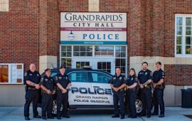 Police Reserves pictured in front of City Hall