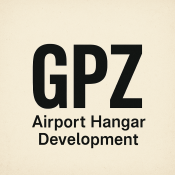 Image of GPZ letters and Airport Hangar Development typed below