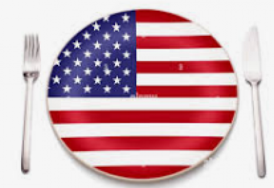 Plate with USA Flag and silverware