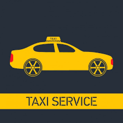 Taxi Cab with Taxi Service tag below