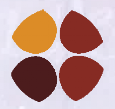 Four colored logo over lavender background