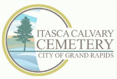 Circle Logo with large pine tree and label of name label