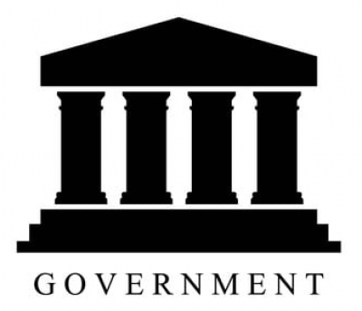 Black & white image of government monument