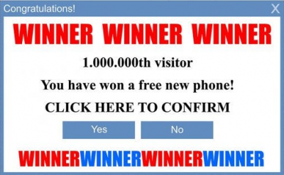 Sign with the words winner winner winner
